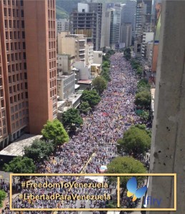 Image of the protest in Caracas, Venesuela